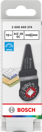 Mata pisau pemotong plastik Bosch Starlock AIZ 28 SC isi 10 buah.
